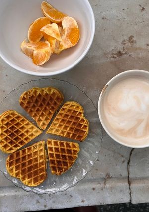 Una foto de Waffles de harina de coco