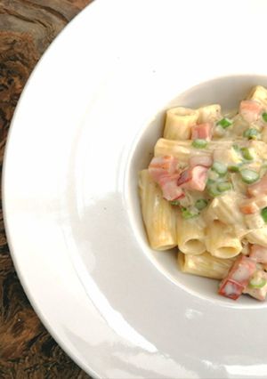 Una foto de Pasta con espárragos a la crema