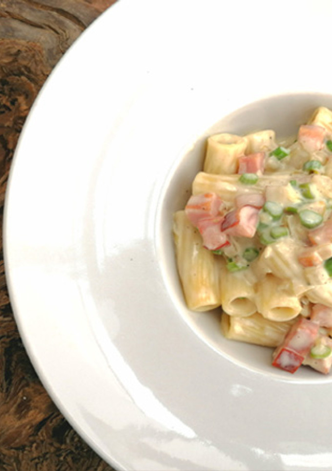 Una foto de Pasta con espárragos a la crema