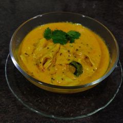 A picture of Papad Curry (Dahi Papad Sabzi).