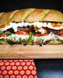 Healthy Sub Sandwich (Multigrain spinach loaf and Rajma Tikki)