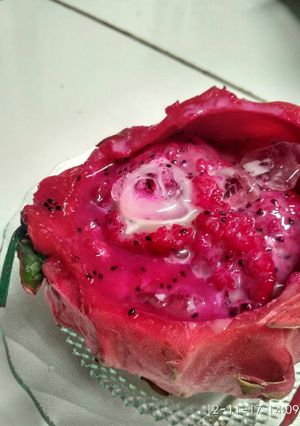 Foto resep Es Buah Naga Seger