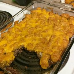 A picture of Cheesy Tater Tot Casserole.