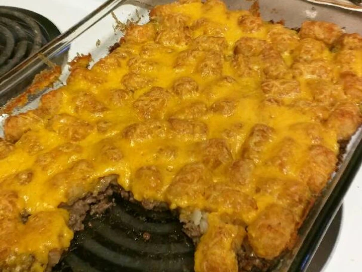 Easy Way Make Recipe Cheesy Tater Tot Casserole that is Delicious, Delicious}