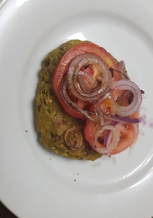 Una foto de Hamburguesa de lentejas vegana