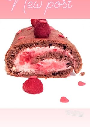 Une photo de Roulé chocolat et framboises