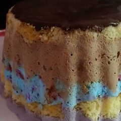 A picture of Rainbow ice cream cake #Ramzan special.