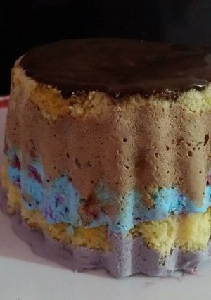 A picture of Rainbow ice cream cake #Ramzan special.