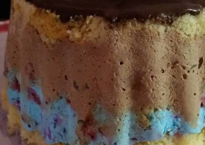 Recipe of Quick Rainbow ice cream cake #Ramzan special