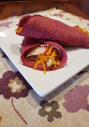 Una foto de Panqueques de remolacha🌯