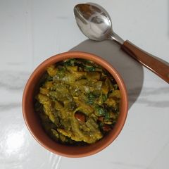 Methi, pyaz baingan sabji A picture of Methi, pyaz baingan sabji.