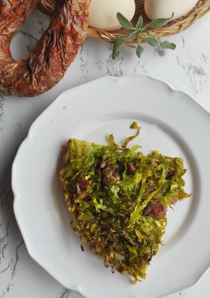 Foto de "Tarte" de Couve e Chouriça