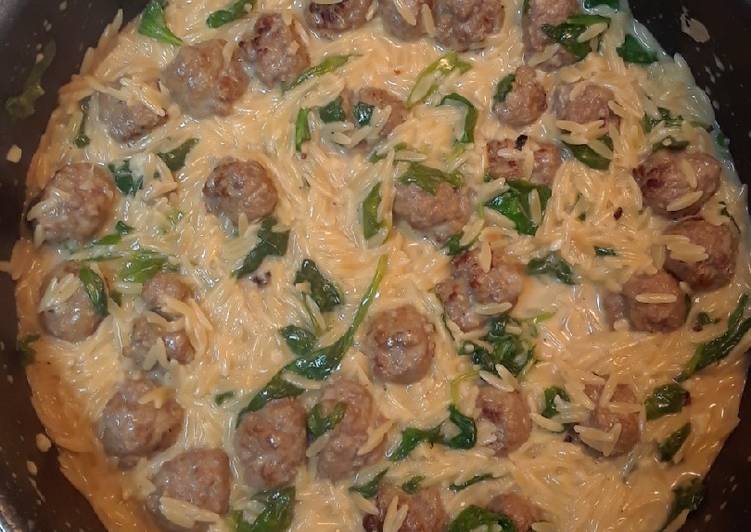 Recipe of Any-night-of-the-week Orzo and Mini Sausage Meatballs