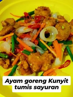 Foto resep Ayam goreng Kunyit Tumis Sayuran