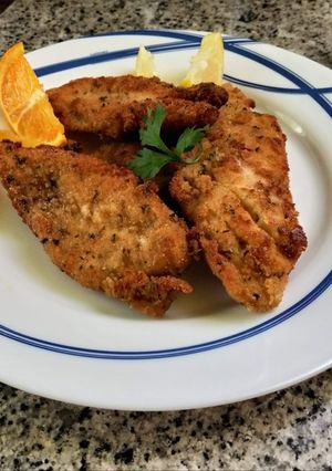 Una foto de Pechugas empanadas especiadas!!