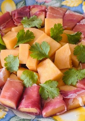 Une photo de Melon au Jambon de Parme