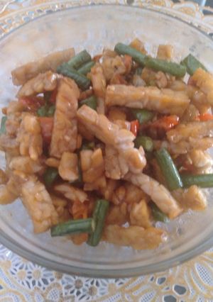 Foto resep Tumis tempe kacang panjang
