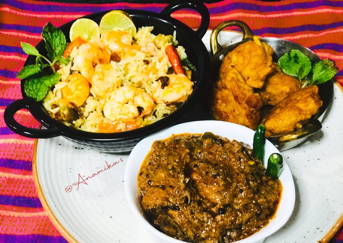 Bengali Platter: Prawns Malai Pulao/Chingri Malai Pulao