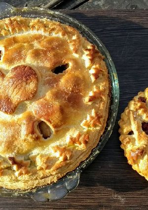 Una foto de Apple pie / Tarta de manzana típica Americana