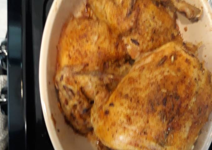 Steps to Make Jamie Oliver Dutch Oven Roasted Chicken with wild rice