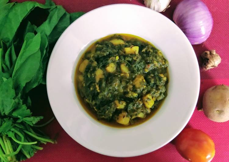 Aloo palak in pressure cooker