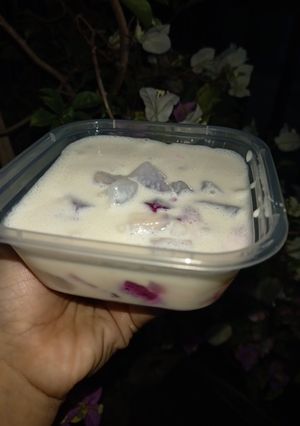 Foto resep Puding Buah Naga Kuah Keju