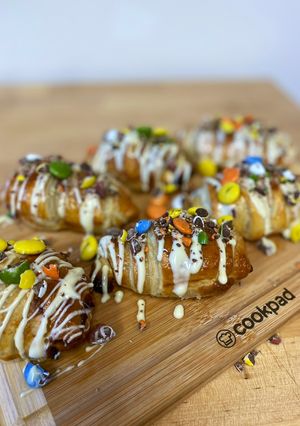 Una foto de Croissants de chocolate blanco y lacasitos en Airfryer