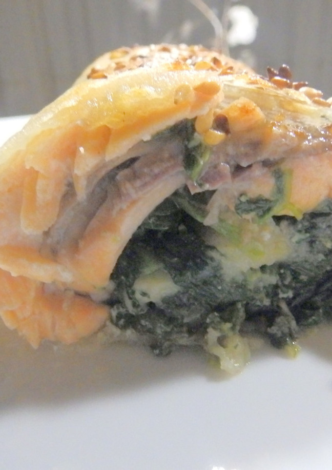 Una foto de Strudel de salmón y espinacas