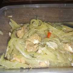 A picture of Oseng labu Siam tahu goreng.