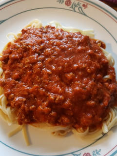 A picture of Spaghetti with Meat Sauce.