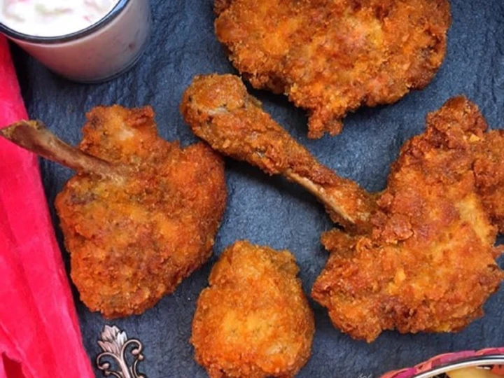 Easy Steps to Make Recipe Crispy kfc chicken that is Can Pamper Your Tongue, So Delicious}
