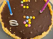 Une photo de tarte chocolat