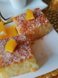 صورة لوصفة بسبوسة بذوق البرتقال 🍊🍊