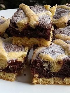 Csokis, diós rácsos süti recept fotója
