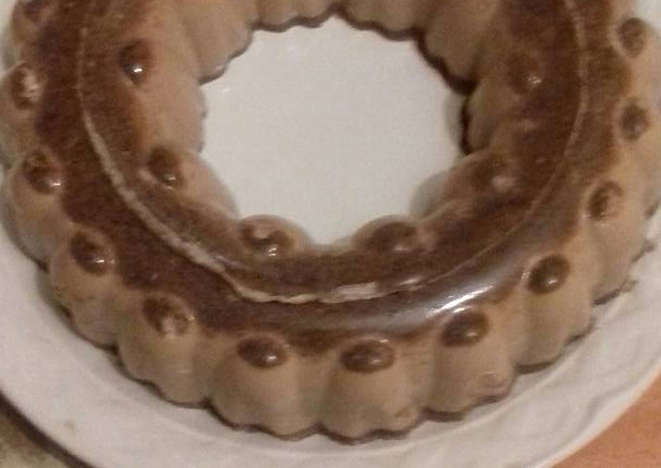 Chocolate caliente; hecho gelatina