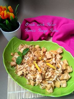 Foto resep Tumis Taoge Tahu Orak Arik Telur