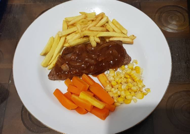 Steak daging simple