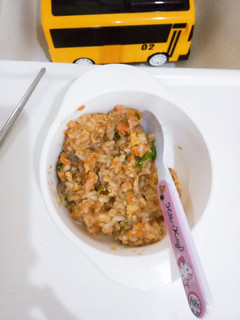 Foto resep Mpasi 11m+ nasi goreng salmon