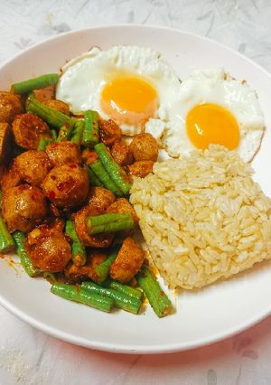 รูปของ ผัดพริกแกงอกไก่ถั่วฝักยาว (คลีน)
