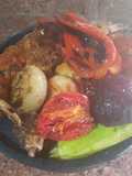 Pollo a las brasas, con verduras asadas. #delantaldorado