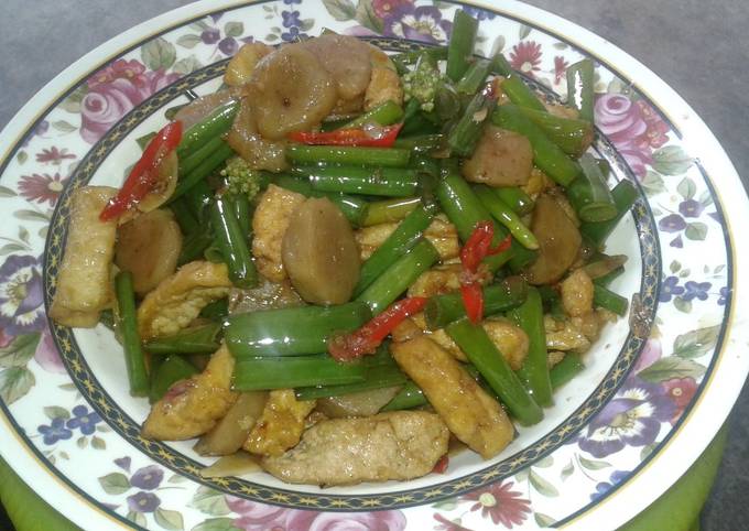 Tumis tahu bakso bunga bawang mak nyuss