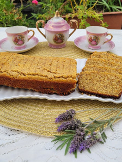 Una foto de Budín de almendras y coco