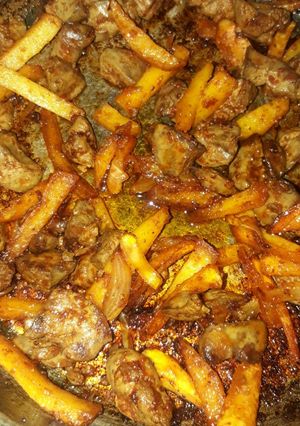 عکسی از دستور جگر و سیب زمینی سرخ شده😊