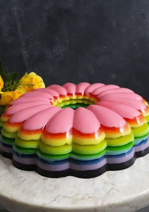 Foto resep Rainbow pudding