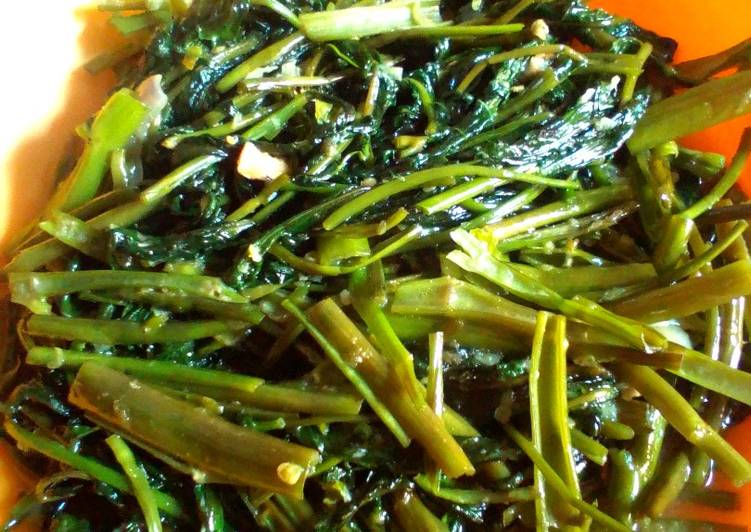 Tumis kangkung pedas cikur