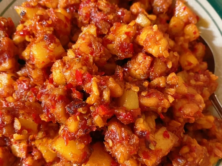 Cara Gampang Membikin Resep Sambal tempe kentang balado yang Bisa Manjain Lidah Anti Ribet, Menggugah Selera