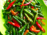 Tumis kacang panjang saus tiram (Saori)