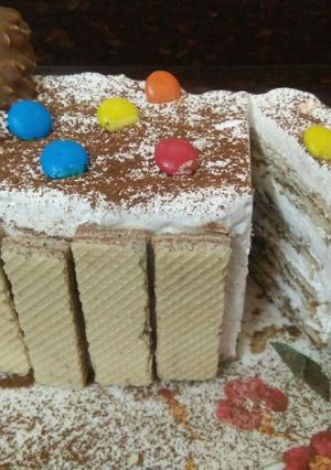A picture of Marie biscuit pudding.