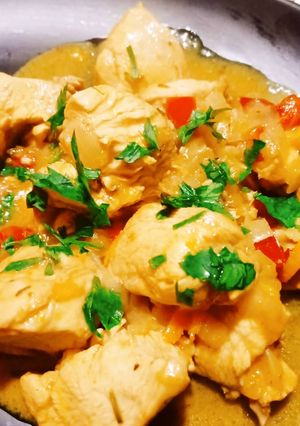 Una foto de Pollo a la crema...de naranjas