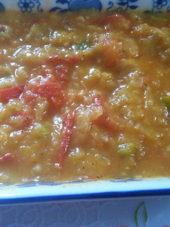 Una foto de Sofrito de berenjena asada